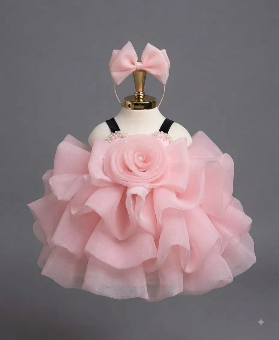 Blush Rose Ruffled Princess Frock