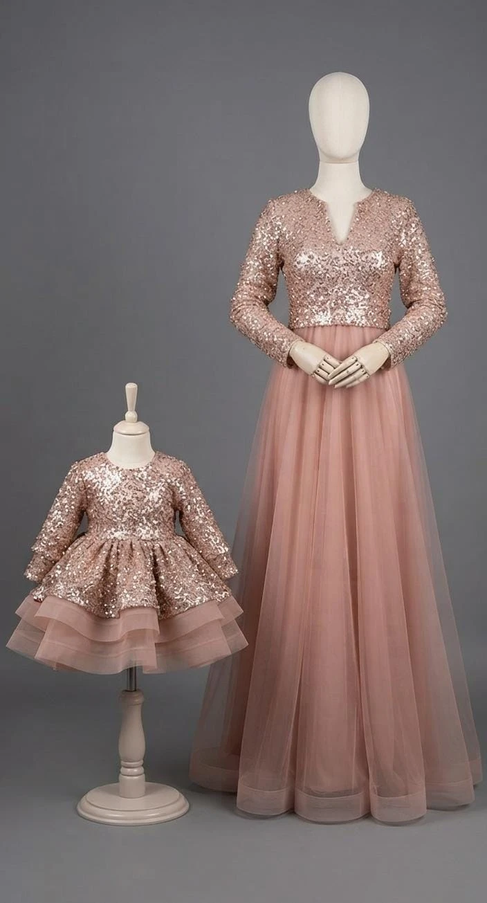 Rose Gold Sequin Combo Set